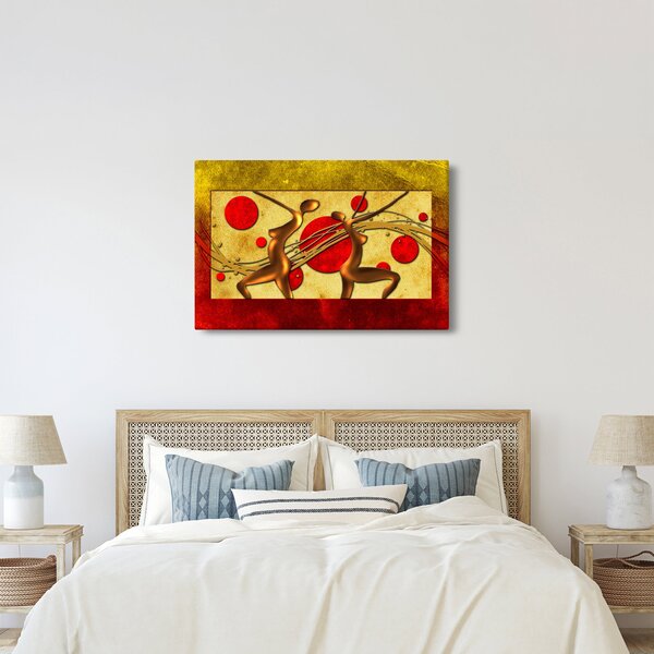 Tablou abstract cu două femei (90x60 cm)