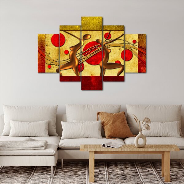 Tablou abstract cu două femei (150x105 cm)