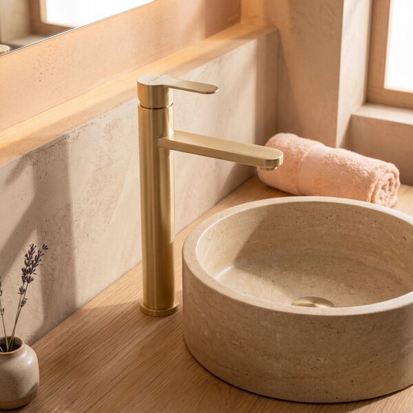 Baterie pentru baie Rea Arcos Brush Gold