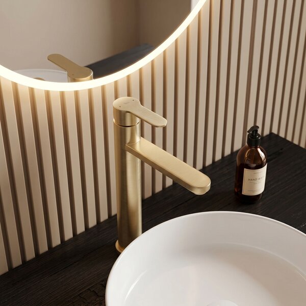 Baterie pentru baie Rea Arcos Brush Gold