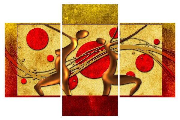 Tablou abstract cu două femei (90x60 cm)