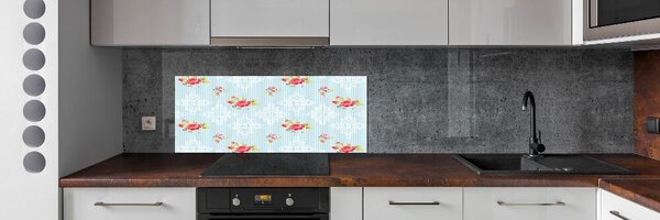 Panou sticla securizata bucatarie Trandafiri si ornamente