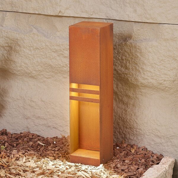 Lucande lampă cu soclu LED Oxido, culoare ruginie, înălțime 50 cm, IP44, Maro / Rugină, Metal, Modern