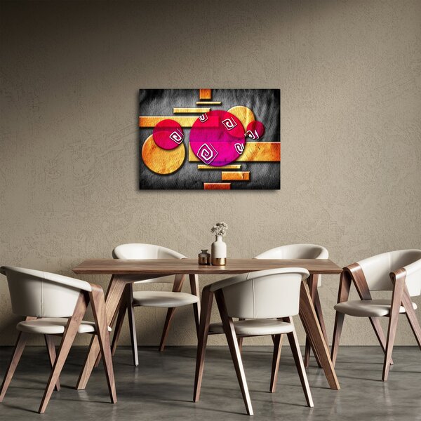 Tablou abstract cu simboluri istorice (70x50 cm)