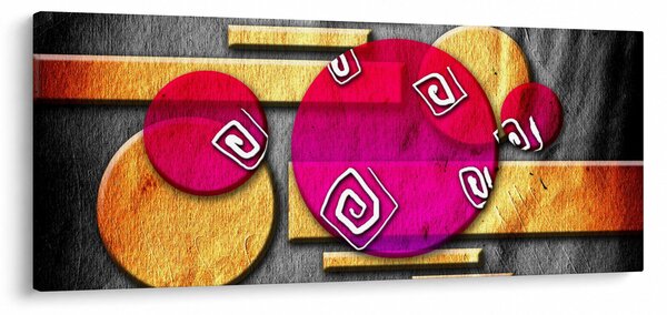 Tablou abstract cu simboluri istorice (120x50 cm)