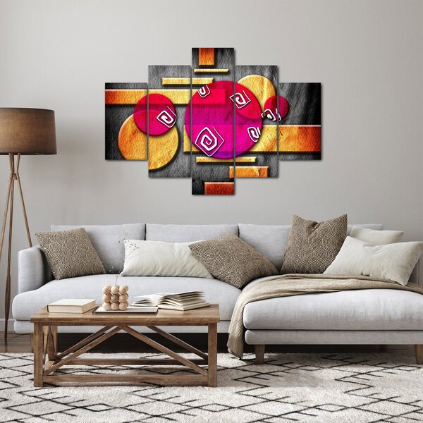 Tablou abstract cu simboluri istorice (150x105 cm)
