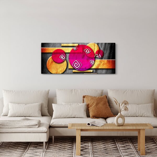 Tablou abstract cu simboluri istorice (120x50 cm)