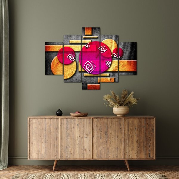 Tablou abstract cu simboluri istorice (150x105 cm)