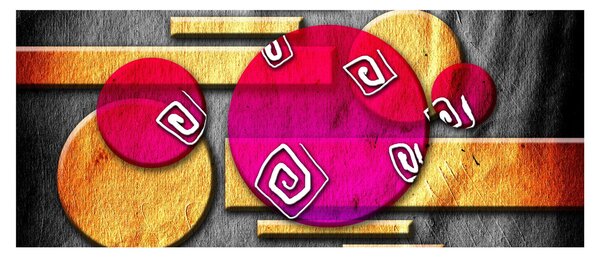 Tablou abstract cu simboluri istorice (120x50 cm)