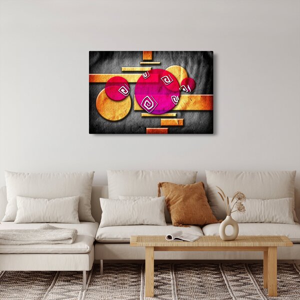 Tablou abstract cu simboluri istorice (90x60 cm)