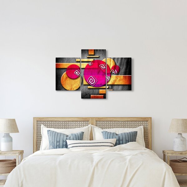 Tablou abstract cu simboluri istorice (90x60 cm)