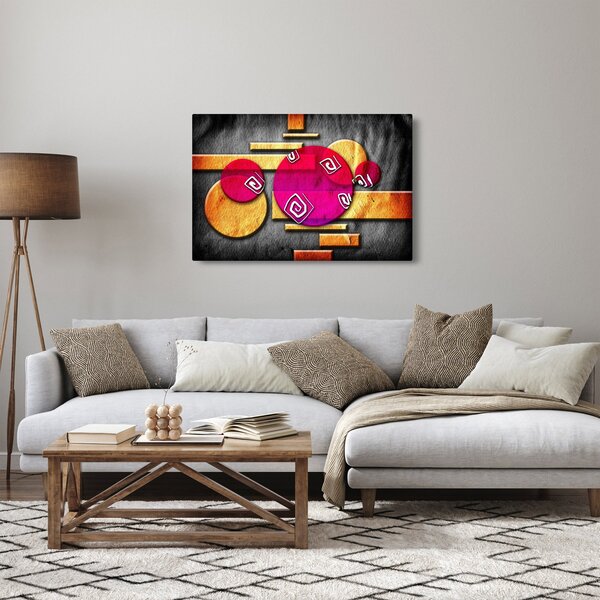 Tablou abstract cu simboluri istorice (90x60 cm)