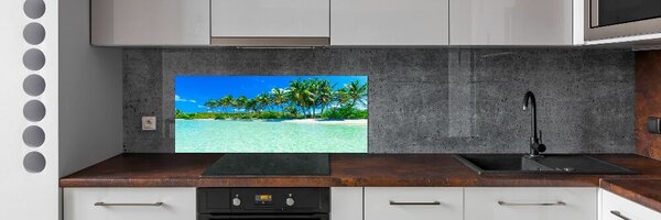 Sticlă printata bucătărie plaja tropicala