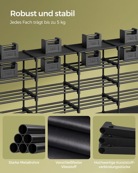 Raft pentru pantofi Songmics Negru 129x29.5x157.6 cm