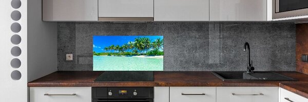 Sticlă printata bucătărie plaja tropicala