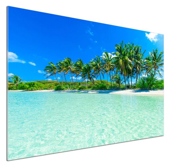 Sticlă printata bucătărie plaja tropicala