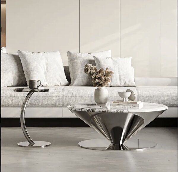 Set masute Cafea Helios 80x41h, 50x48h cm Silver