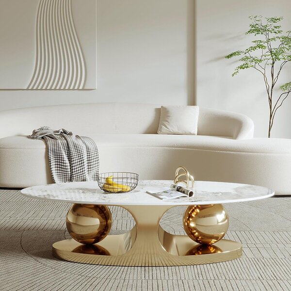 Masuta Cafea Orion 130x70x42cm Gold