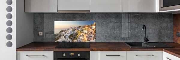 Sticlă pentru bucătărie Santorini Grecia