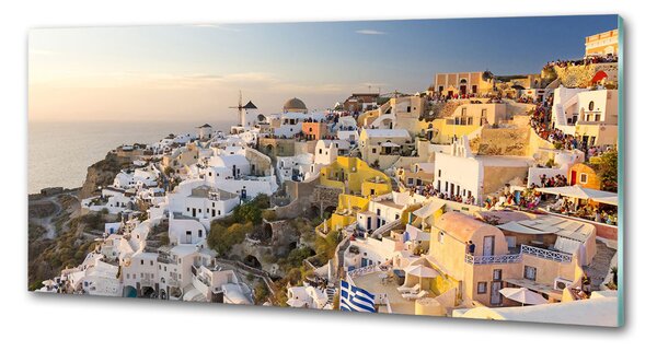 Sticlă pentru bucătărie Santorini Grecia