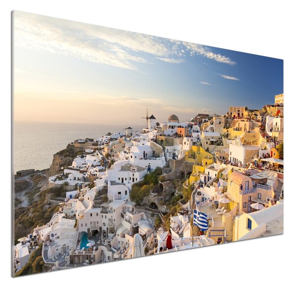 Sticlă pentru bucătărie Santorini Grecia