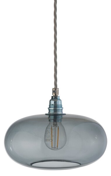 EBB & FLOW Lampa suspendată Horizon, gri fumuriu, sticlă, Ø 21 cm, reglabil, Gri, Camera de zi / sufragerie, Sticlă, Scandinavă