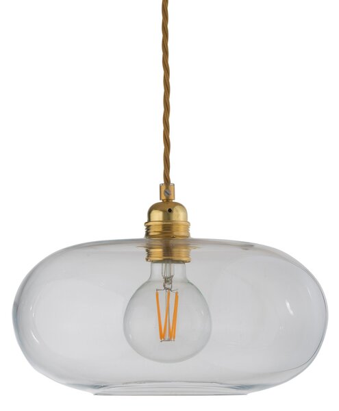EBB & FLOW Lampă suspendată Horizon, transparentă, sticlă, Ø 29 cm, reglabil, Transparent, Camera de zi / sufragerie, Sticlă, Scandinavă