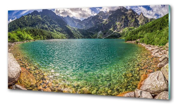 Sticlă pentru bucătărie Lacul în munți