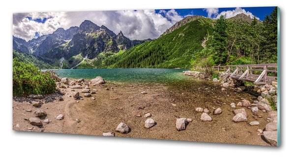Sticlă pentru bucătărie Lacul în munți
