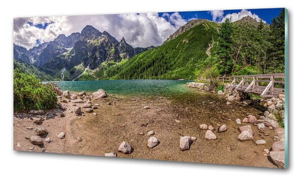 Sticlă pentru bucătărie Lacul în munți