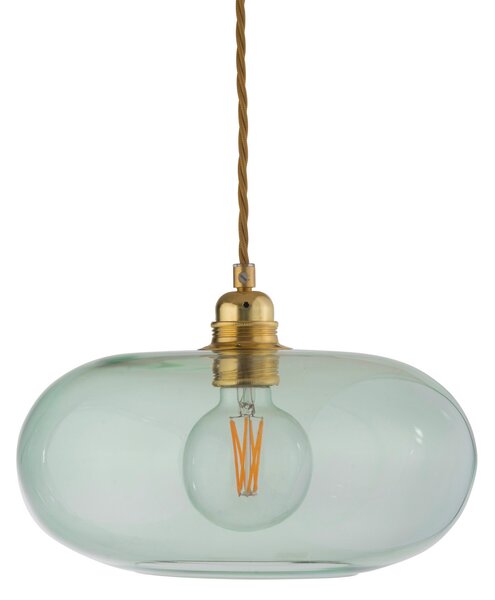 EBB & FLOW Lampa suspendată Horizon, verde, sticlă, Ø 29 cm, reglabil, Verde, Camera de zi / sufragerie, Sticlă, Scandinavă