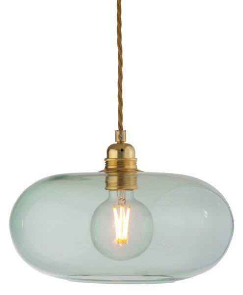EBB & FLOW Lampa suspendată Horizon, verde, sticlă, Ø 29 cm, reglabil, Verde, Camera de zi / sufragerie, Sticlă, Scandinavă