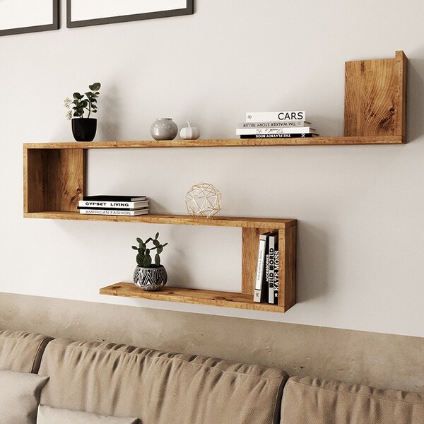 Raft de perete Belinda culoarea sonoma 120x14.5x71.4cm