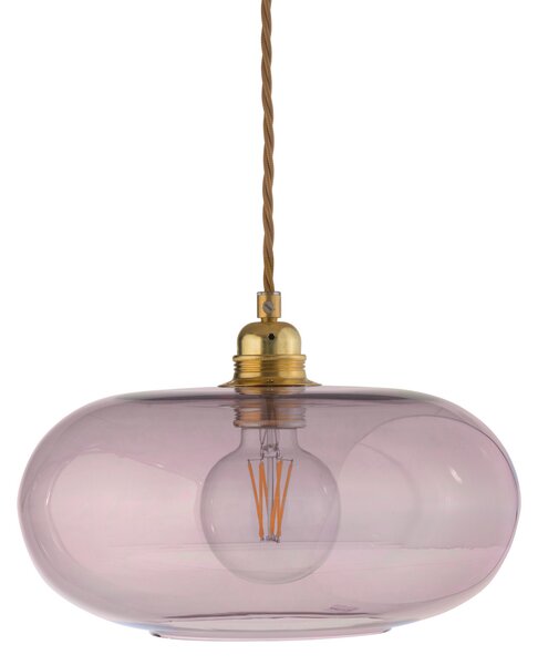EBB & FLOW Lampa suspendată Horizon, roz, sticlă, Ø 29 cm, reglabil, Roz / Rosé, Camera de zi / sufragerie, Sticlă, Scandinavă