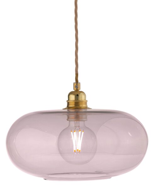 EBB & FLOW Lampa suspendată Horizon, roz, sticlă, Ø 29 cm, reglabil, Roz / Rosé, Camera de zi / sufragerie, Sticlă, Scandinavă