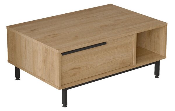 Masuta de cafea Frixton melaminata culoare lemn natural - negru 90x60x37.5cm