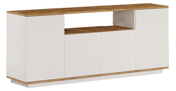 Consola Placefol melaminat alb - culoare lemn natural 180x44.5x75cm