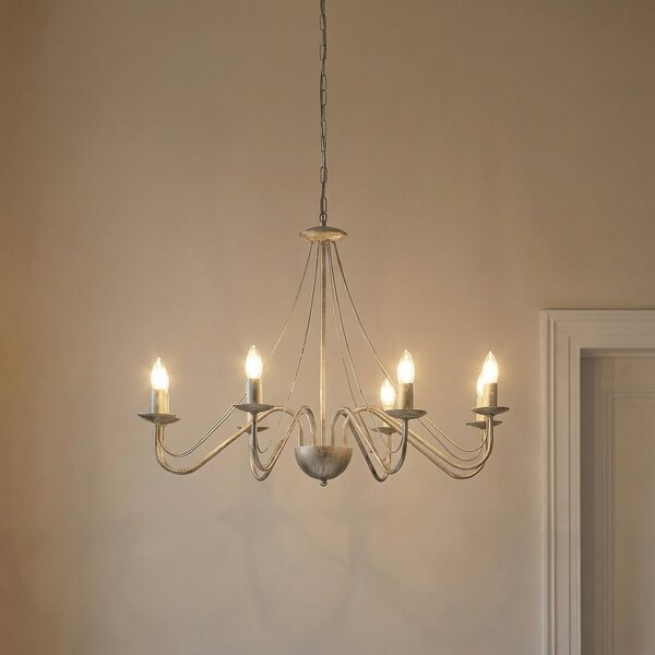 HELAM Candelabru Malbo, auriu alb, metal, 8 becuri, E14, reglabil, Auriu / Alamă, Camera de zi / sufragerie, Metal, Modern