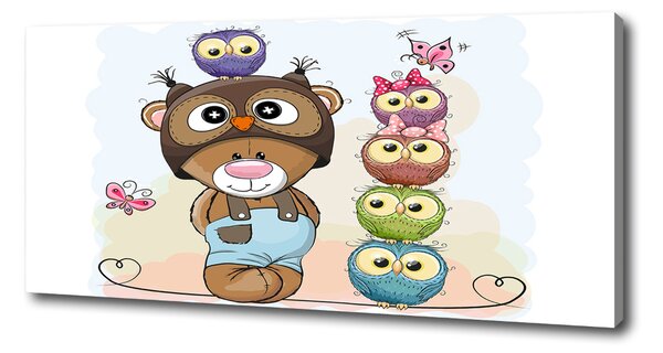 Imprimare tablou canvas Ursul și Owl