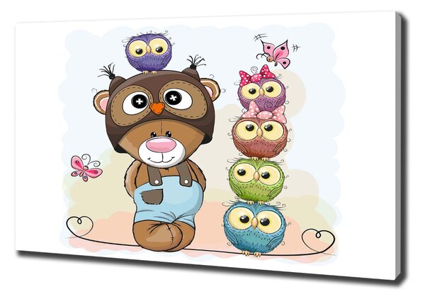 Imprimare tablou canvas Ursul și Owl