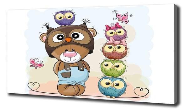 Imprimare tablou canvas Ursul și Owl