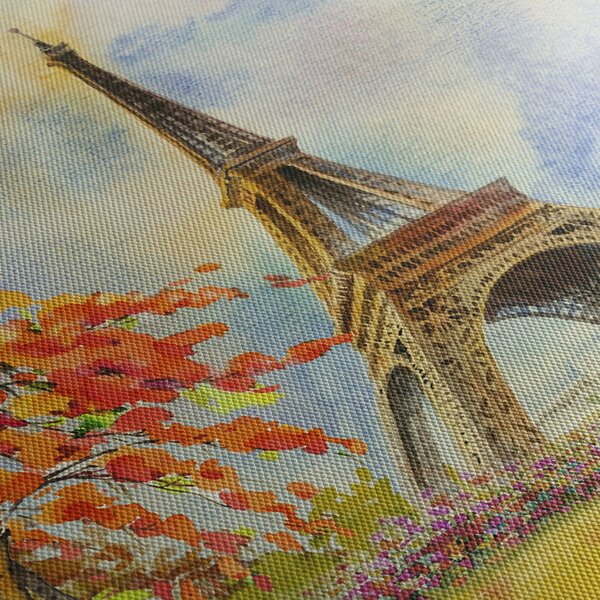 Tablou pictat cu turnul Eiffel (150x105 cm)