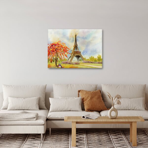 Tablou pictat cu turnul Eiffel (70x50 cm)