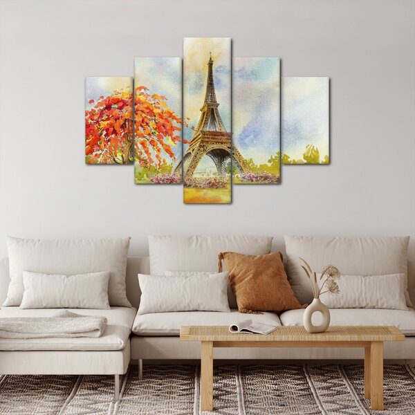 Tablou pictat cu turnul Eiffel (150x105 cm)