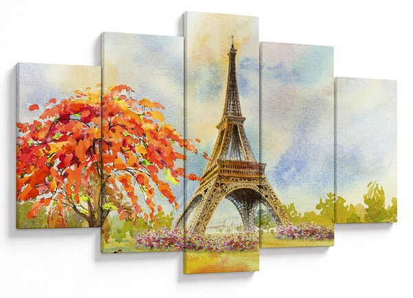 Tablou pictat cu turnul Eiffel (150x105 cm)