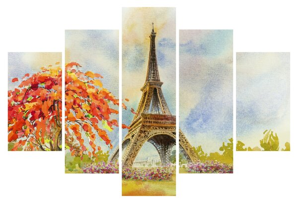 Tablou pictat cu turnul Eiffel (150x105 cm)