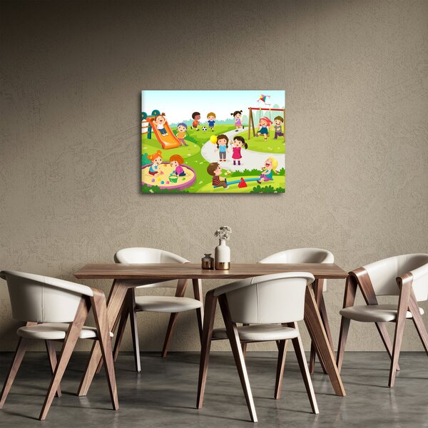 Tablou cu bucuriile copiilor în nisip (70x50 cm)