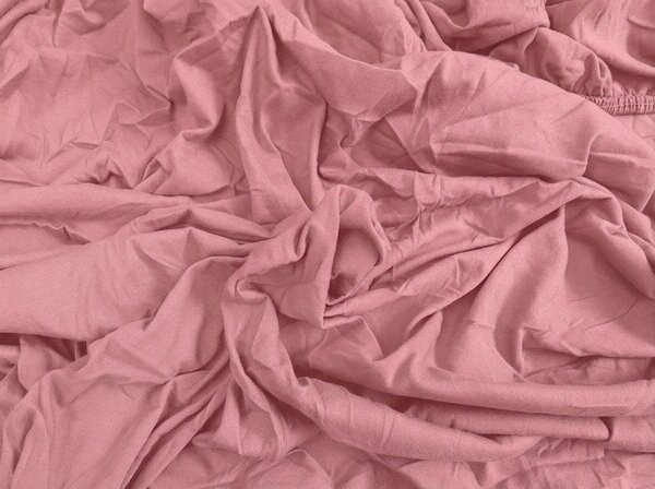 Cearsaf Jersey cu elastic 180 x 200 cm roz inchis