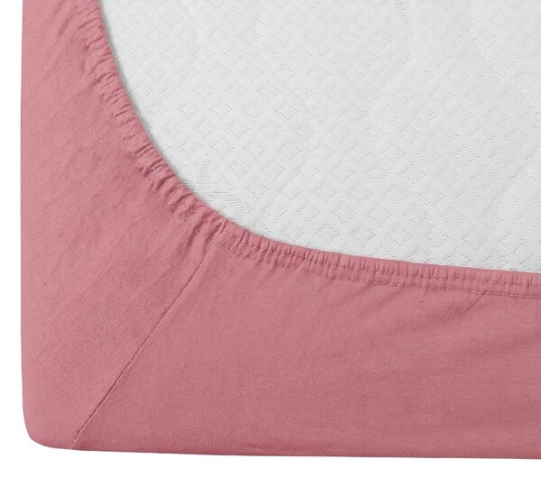 Cearsaf Jersey cu elastic 180 x 200 cm roz inchis