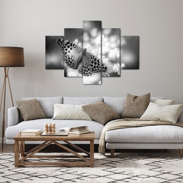 Tablou - Detailu cu fluture care polenizează floare (150x105 cm)